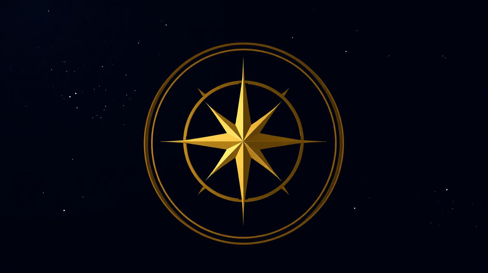Gold compass star emblem on deep navy field — OpenStar AI Agents